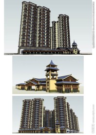 东南亚风格精细建筑草图大师SU