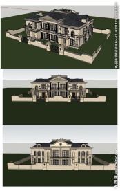 法式别墅建筑草图大师SU模型