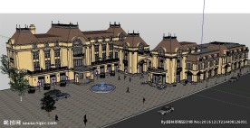 法式商业建筑草图大师SU模型