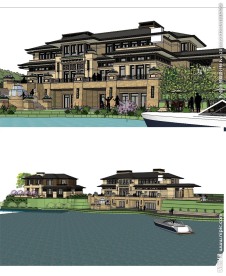 田园式法式建筑草图大师SU模型