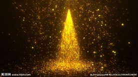 粒子金色圣诞树特效背景