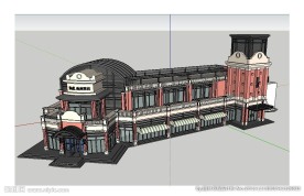 英伦会所建筑草图大师SU模型