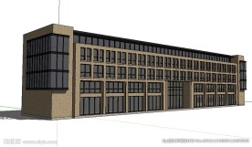 企业办公楼建筑草图大师SU模型