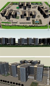生态办公楼建筑草图大师SU模型
