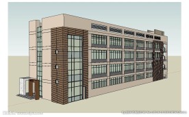 四层办公楼建筑草图大师SU模型