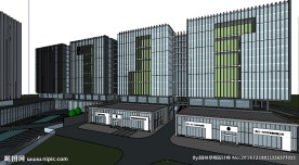 高层办公楼建筑草图大师SU模型