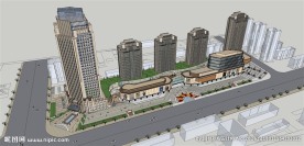 总部基地办公楼建筑草图大师SU