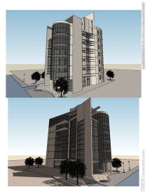 高层办公楼建筑草图大师SU模型