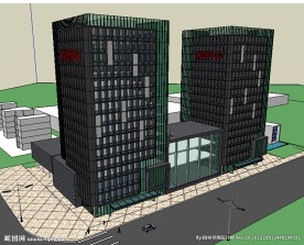 高层办公楼建筑草图大师SU模型