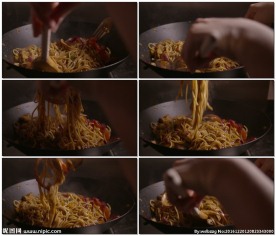 炒意面高清素材视频