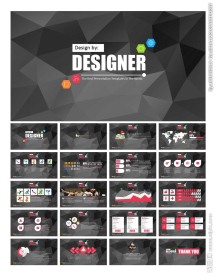 扁平化黑色简约PPT