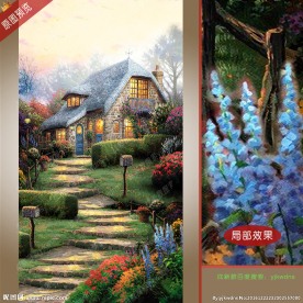 田园小屋风景油画