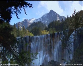高山 流水 瀑布 动态背景