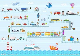 卡通玩具汽车背景墙