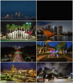 城市白天变晚上延时