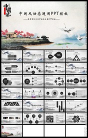 水墨简约黑白中国风商务演示教育