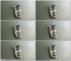 慢镜头拍摄越南老式渔船