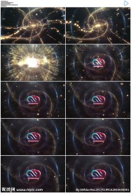 震撼粒子旋转穿梭出logo