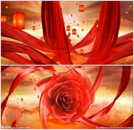 新年 喜庆红绸灯笼