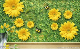 温馨花卉背景墙