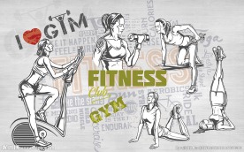 健身房复古背景墙