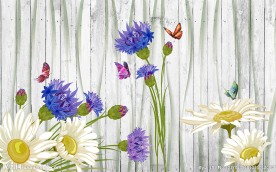 3D立体花卉背景墙