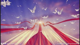 穿越超越梦想红绸白鸽飞舞LED