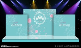 舞台迎宾区背景 婚礼素材