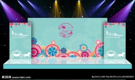 舞台背景 婚庆舞台结婚蓝色