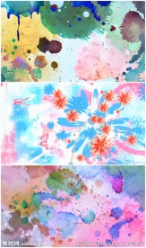 晚会led彩色水墨 夏日清凉