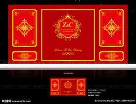 欧式红金色巴洛克婚礼