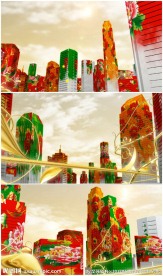 春晚喜庆动感城市