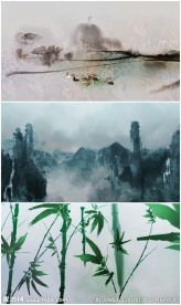 中国风水墨烟雨江南风景