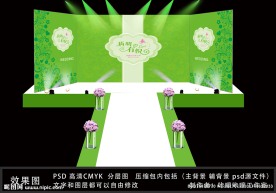 经典绿色婚礼三幅背景02