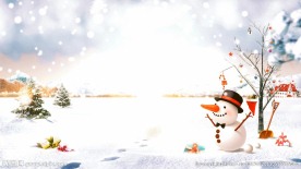 浪漫清新雪地雪人