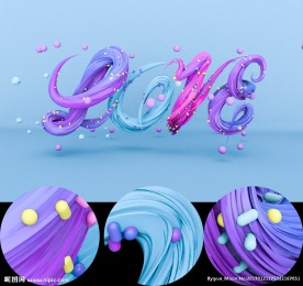 LOVE立体变形字