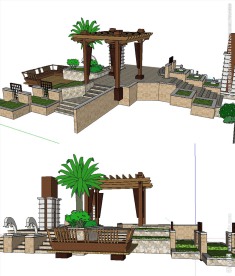 东南亚温泉景观小品SU模型