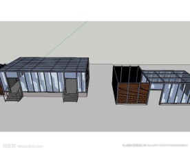 阳光房钢结构地库口草图大师SU