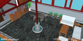 中式会客厅草图大师SU模型