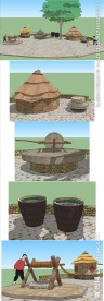 农村农作小品景观草图模型