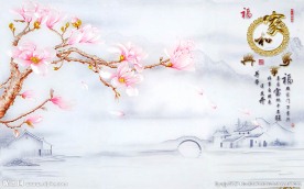 家和万事兴中式背景墙