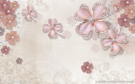 钻石花朵珠宝背景墙