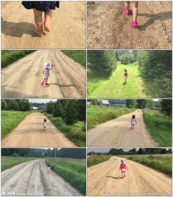 可爱小宝宝光脚走路