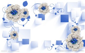 珠宝3D立体背景墙