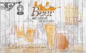 木板墙啤酒系列装饰画背景墙