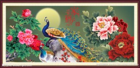 孔雀牡丹图