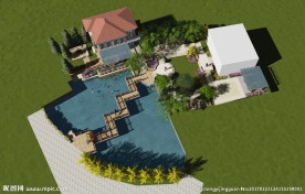 别墅景观设计SU模型