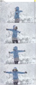 美女雪地旋转