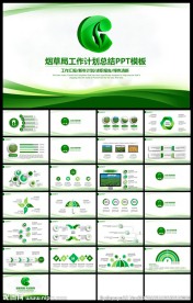 绿色中国烟草简约PPT模板