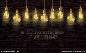 励志灯泡装饰画背景墙